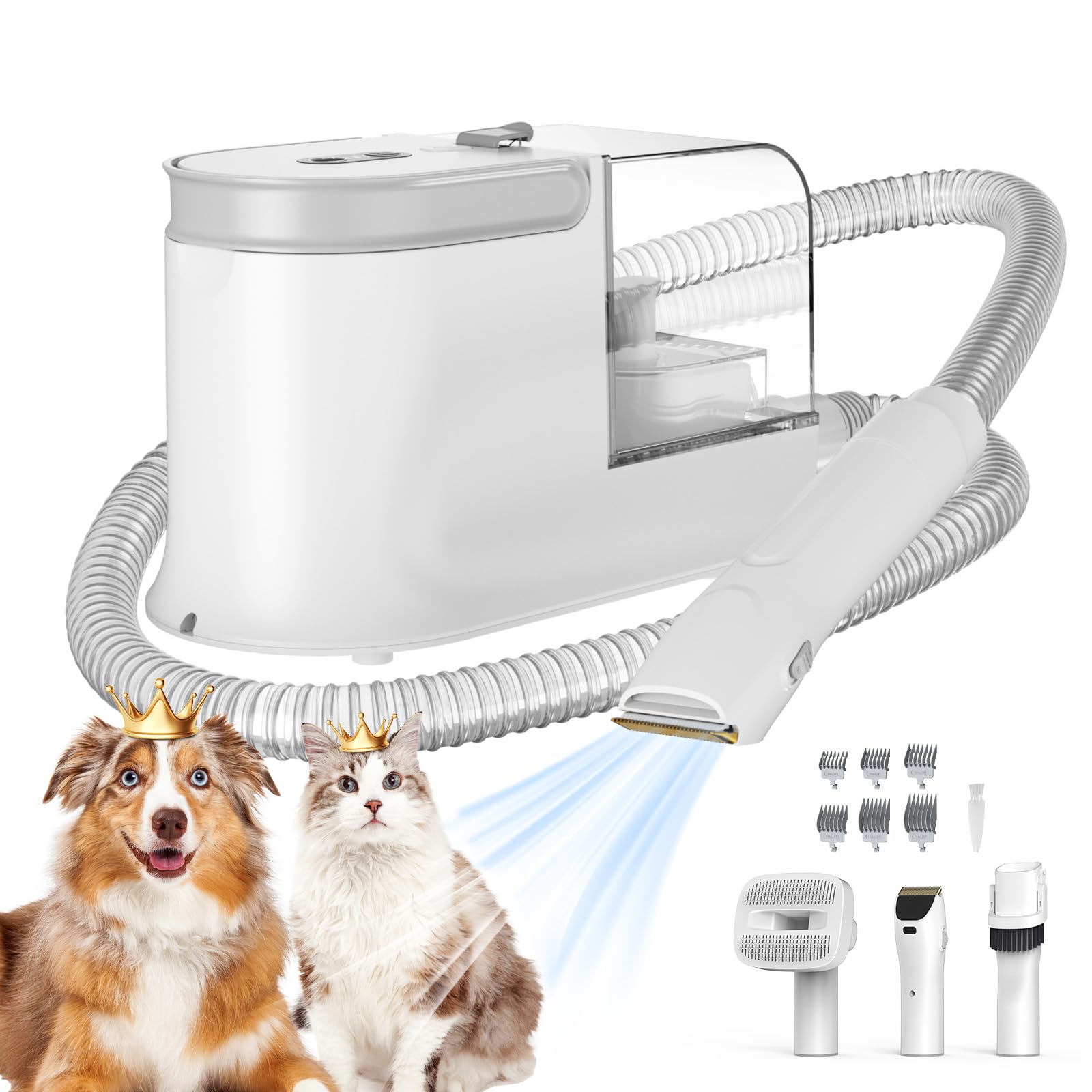 Ozumek dog grooming vacuum front view for easy at-home grooming with strong suction