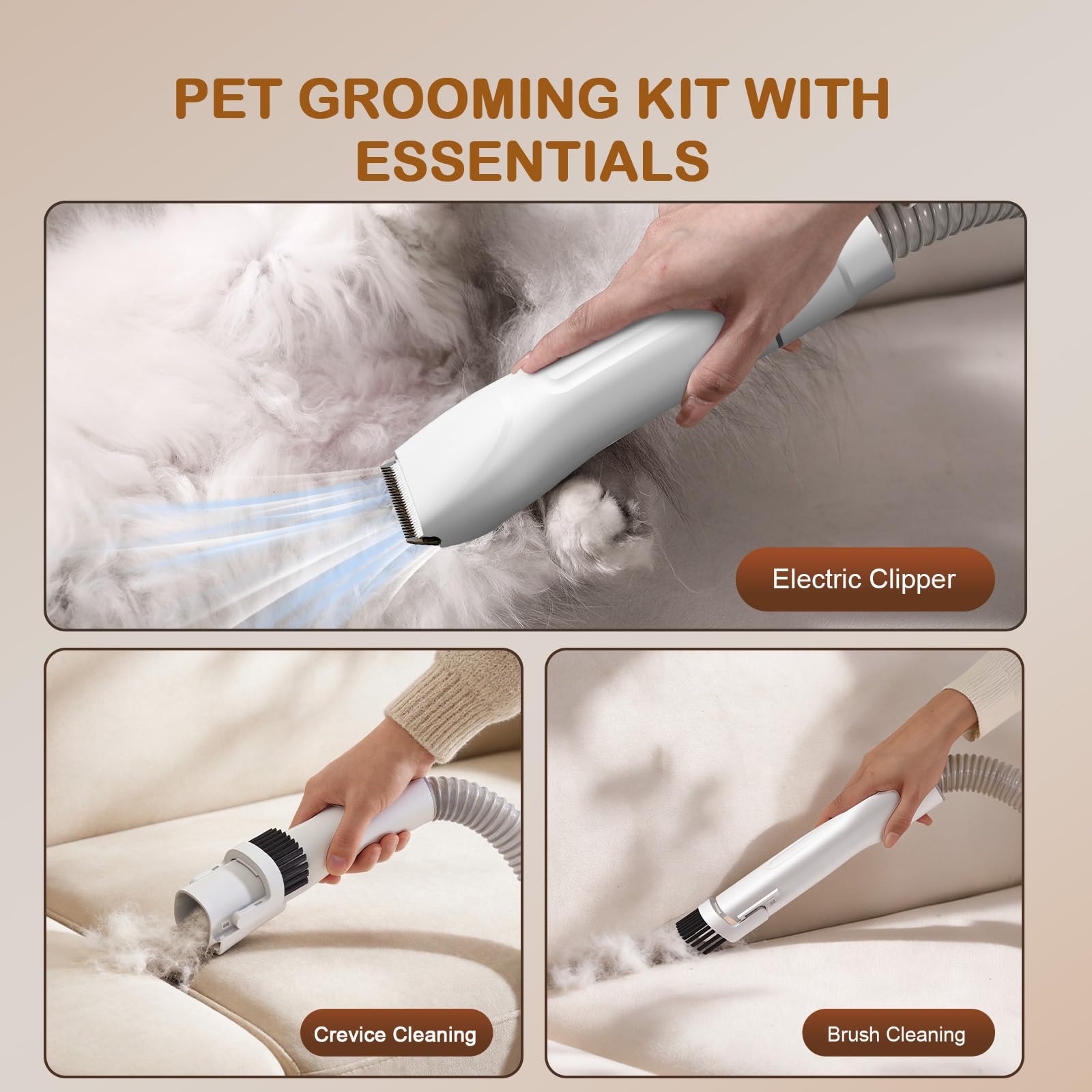 Ozumek grooming brush with metal pins highlights gentle detangling and skin-safe grooming