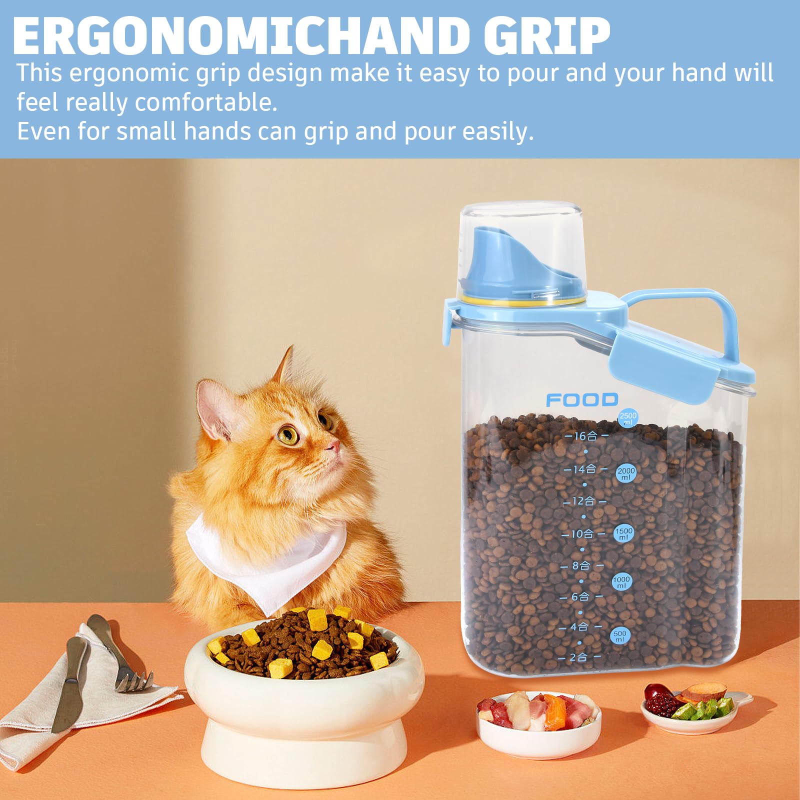 P-ZOONPE 2.5L capacity fits 3-4lbs food.