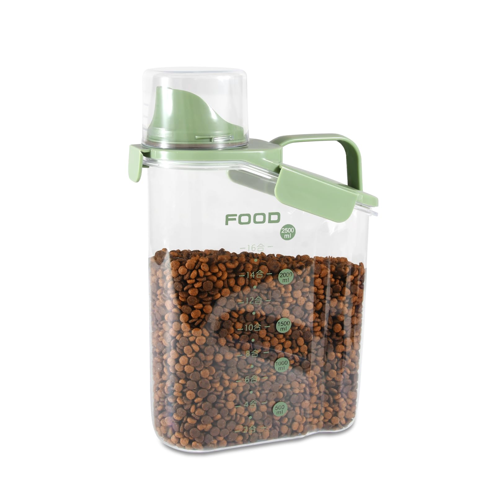 P-ZOONPE dog food container with airtight lid preserves kibble freshness.