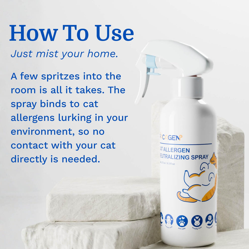 Pacagen allergen-neutralizing powder mix shown for activating the spray