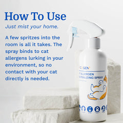 Pacagen allergen-neutralizing powder mix shown for activating the spray