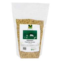 PACIFIC oat groats for birds packaging highlights organic quality and certification.