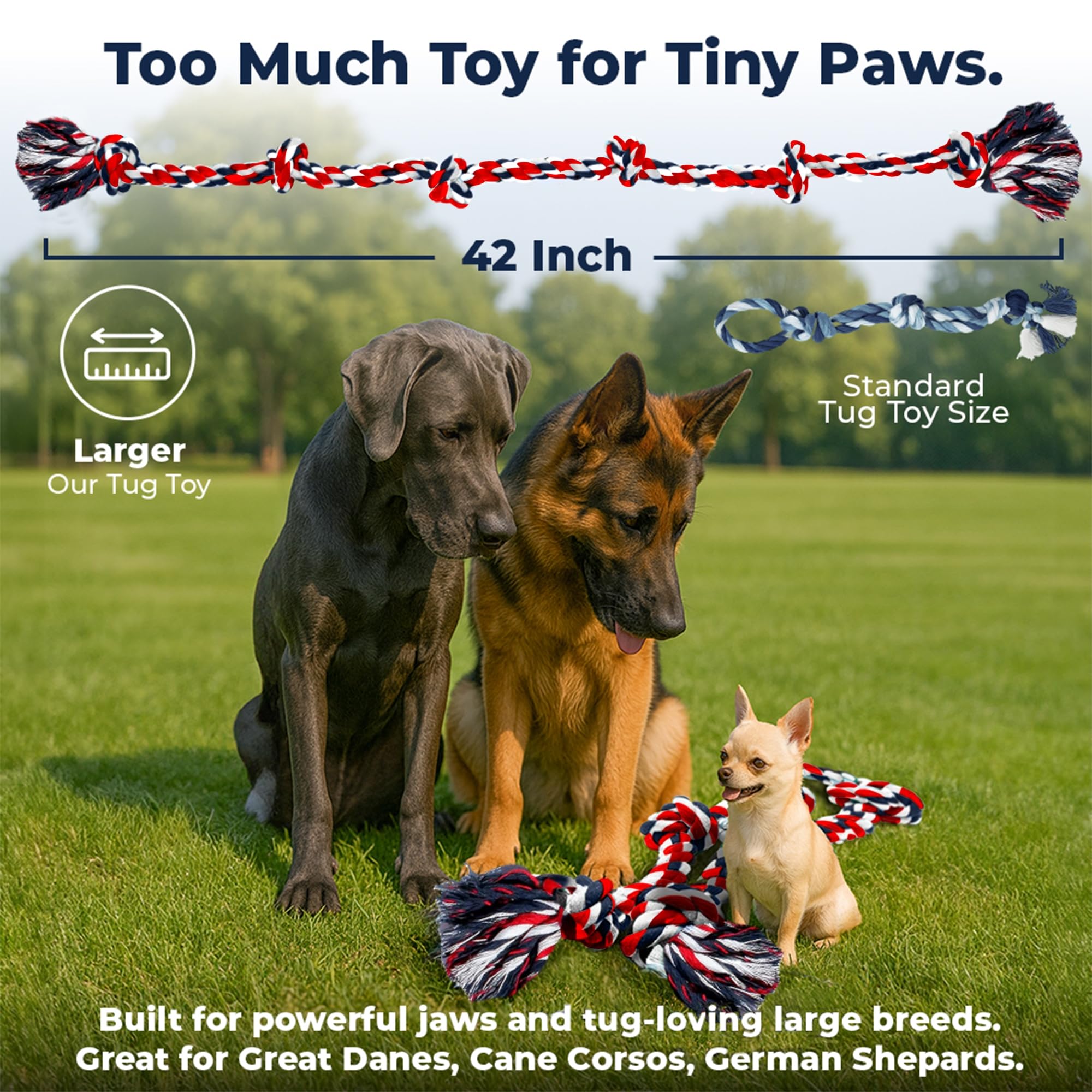 Pacific Pups red rope toy donation feature supports rescue efforts.