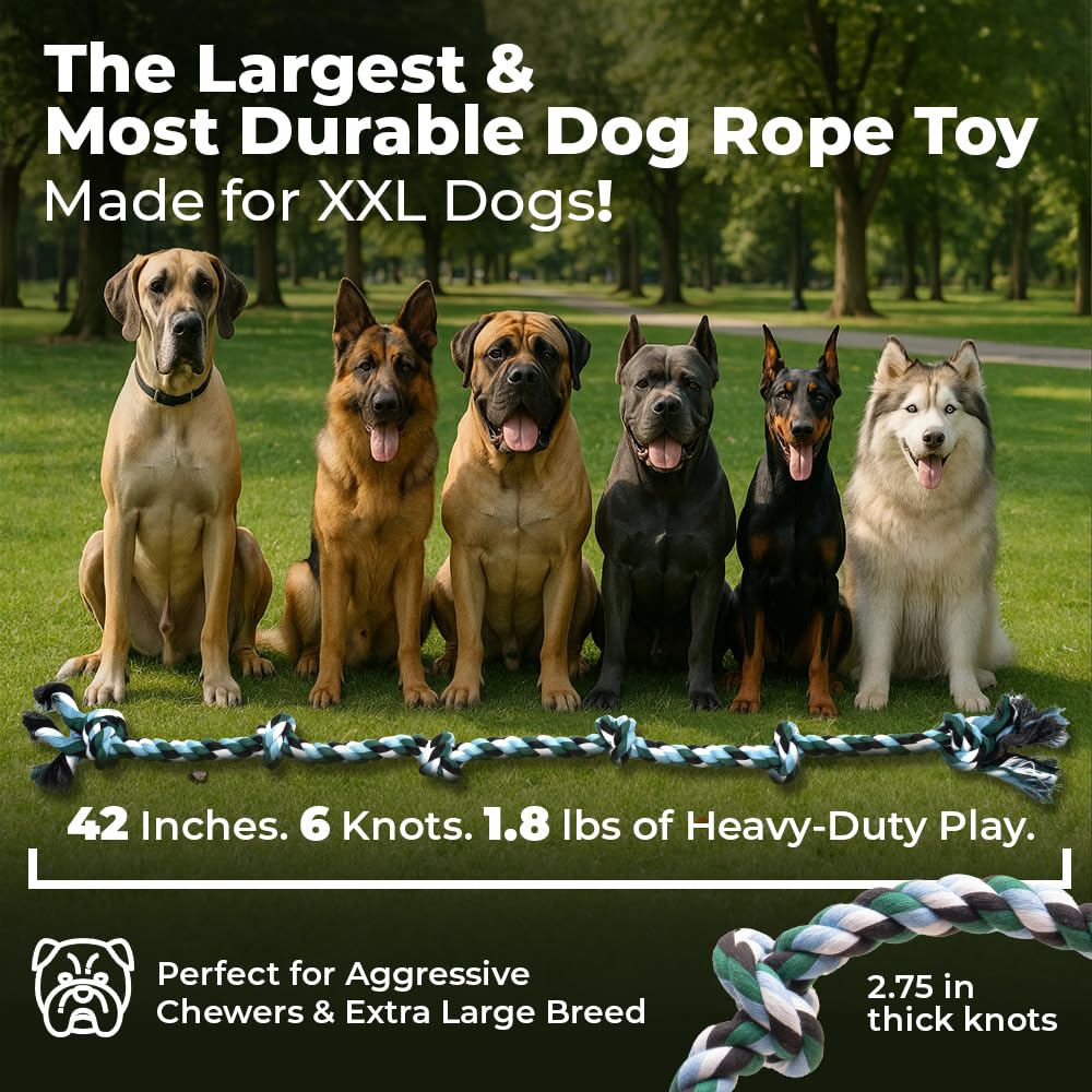 Pacific Pups six-knot rope toy designed to entertain tough chewers and multi-pet households