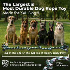 Pacific Pups six-knot rope toy designed to entertain tough chewers and multi-pet households