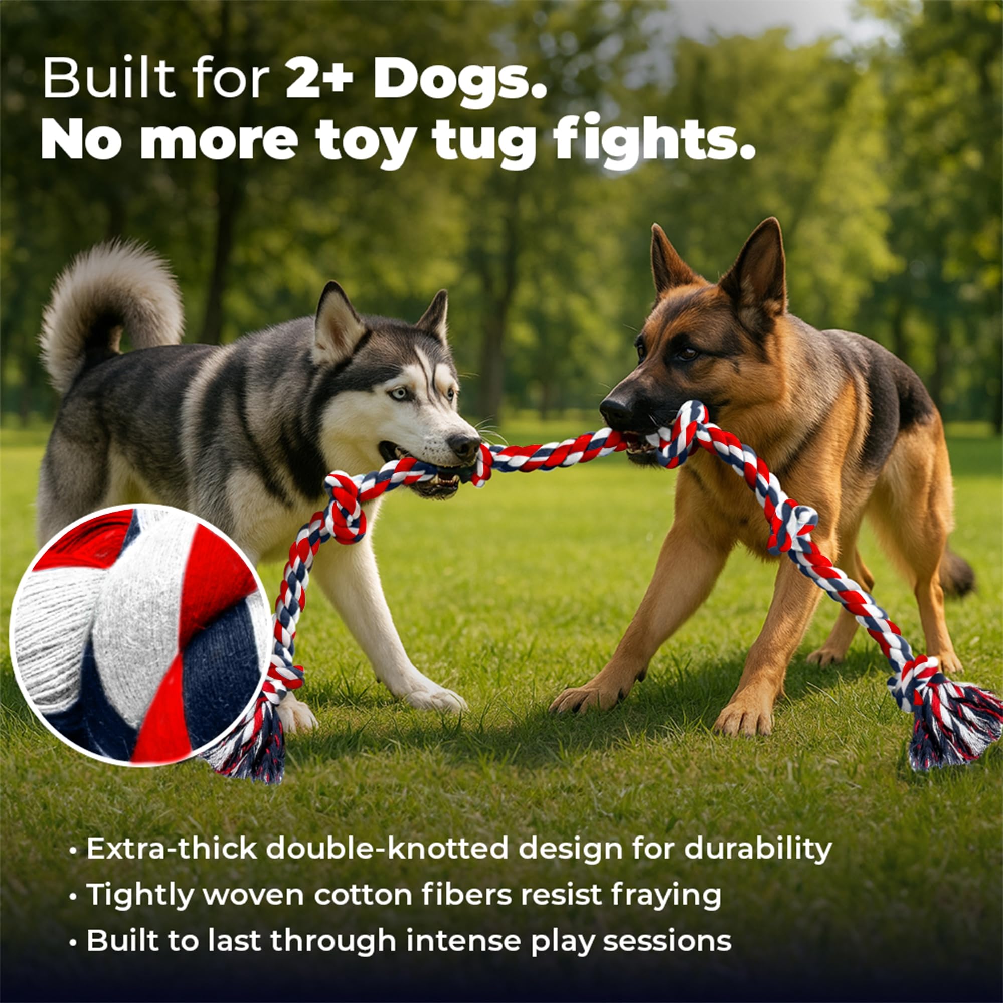 Pacific Pups tough rope for aggressive chewers and big dogs.
