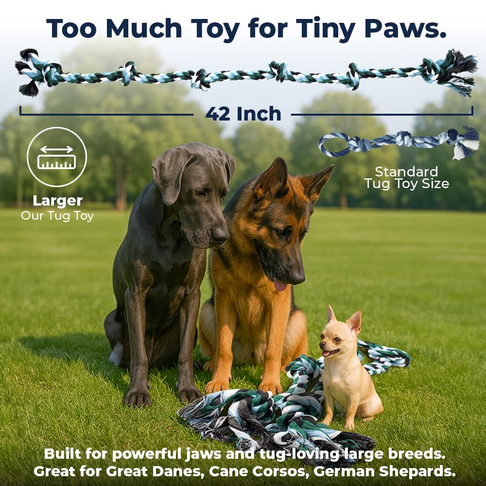 Pacific Pups near-indestructible rope toy withstands rough tug and intense chews