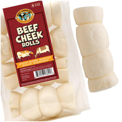 Pack Approved Beef Cheek Rolls for medium dogs, natural texture for a long-lasting chew
