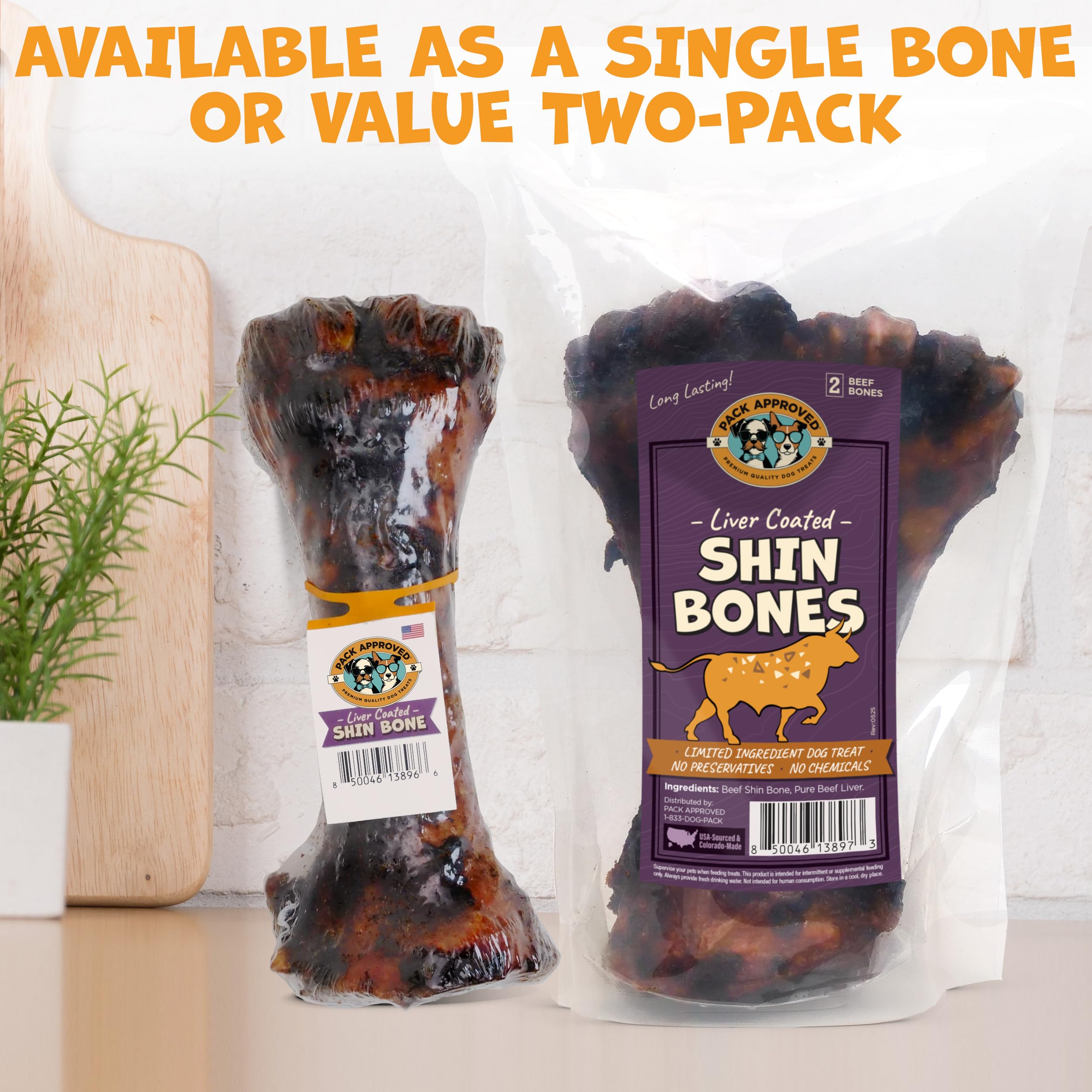 Pack Approved Beef Shin Bone provides hours of mindful chewing for dogs