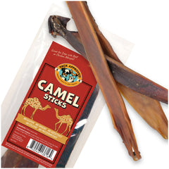 Pack Approved camel skin dog chews packaging highlighting hypoallergenic option for sensitive dogs