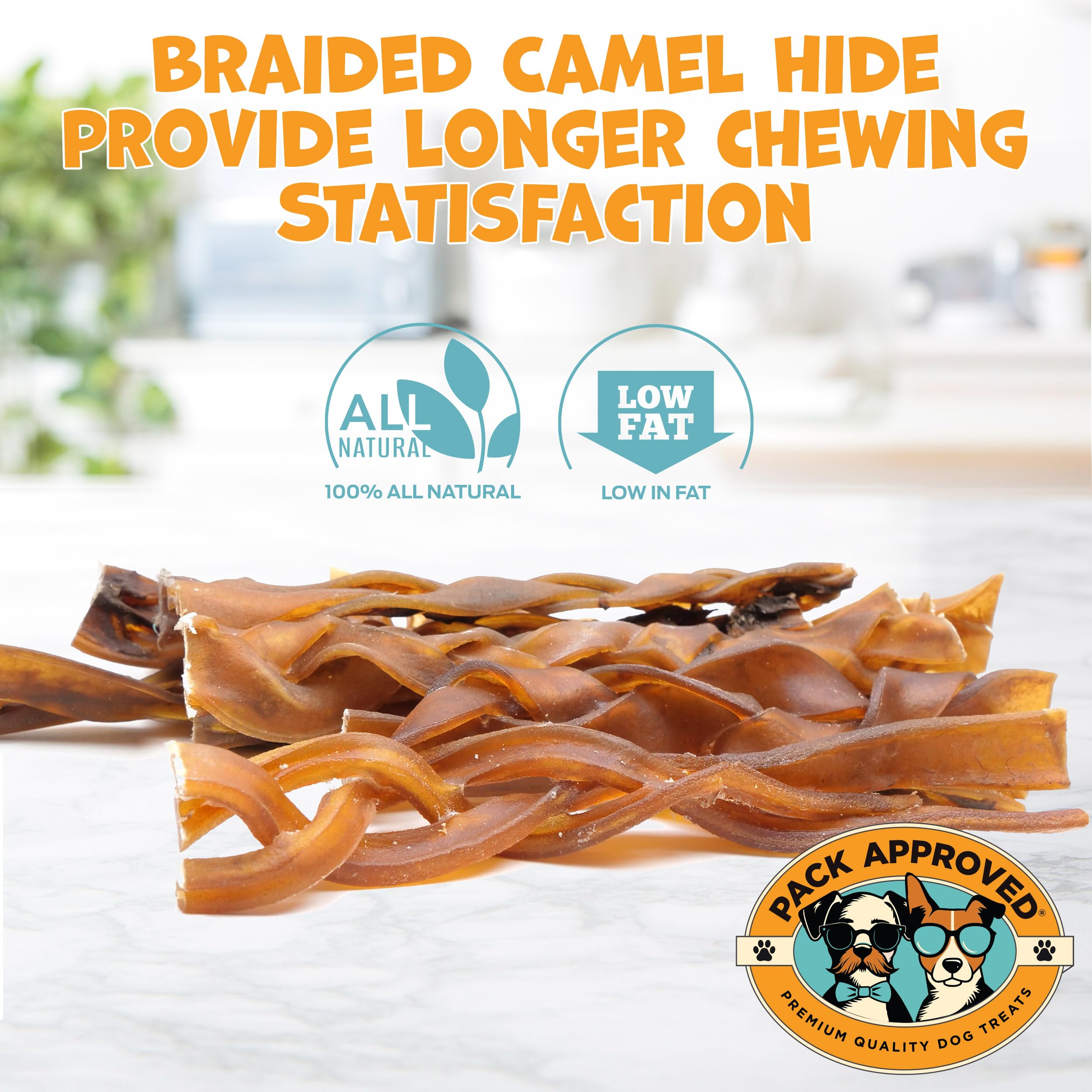 Pack Approved camel skin chews present an allergy-friendly option for dogs.