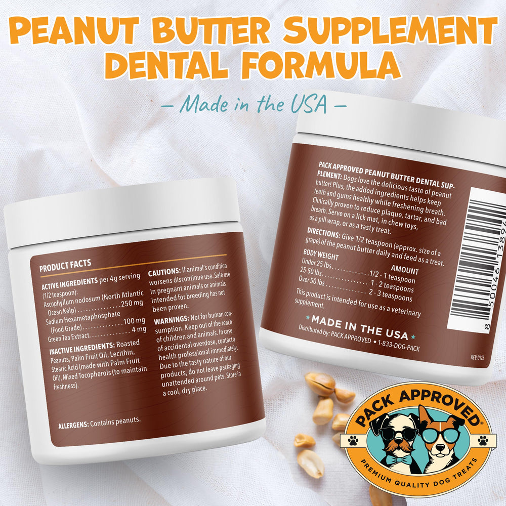 Pack Approved dog peanut butter uses natural ingredients with no additives.