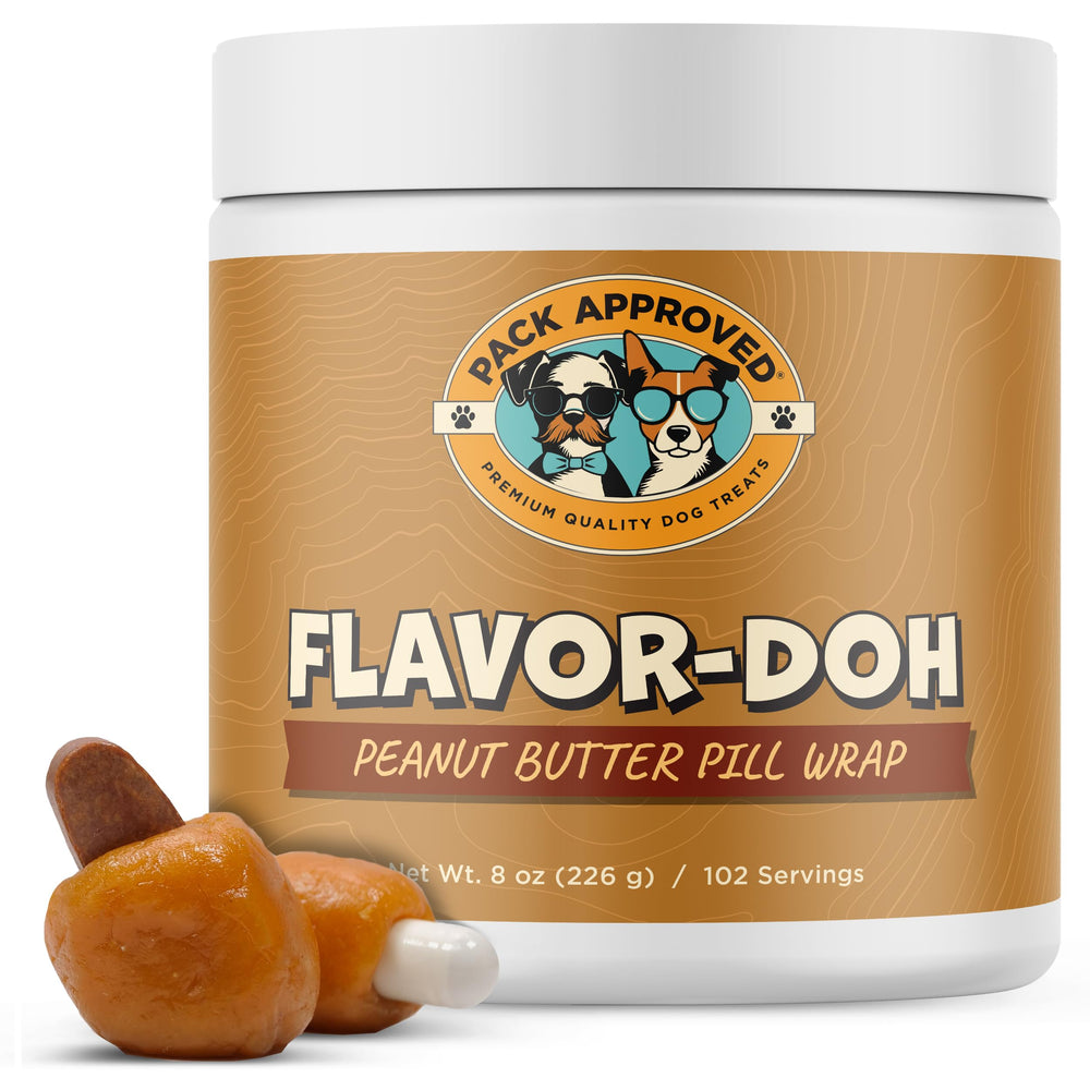 Pack Approved Flavor-Doh wrap-around pill for dogs disguises capsules for easier dosing.