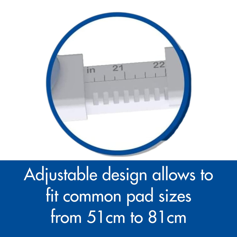 Pad Genius containment design directs urine back to the pad edge
