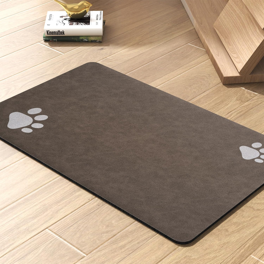 PADOOR absorbent dog mat 16x24 captures spills quickly, keeping floors dry.