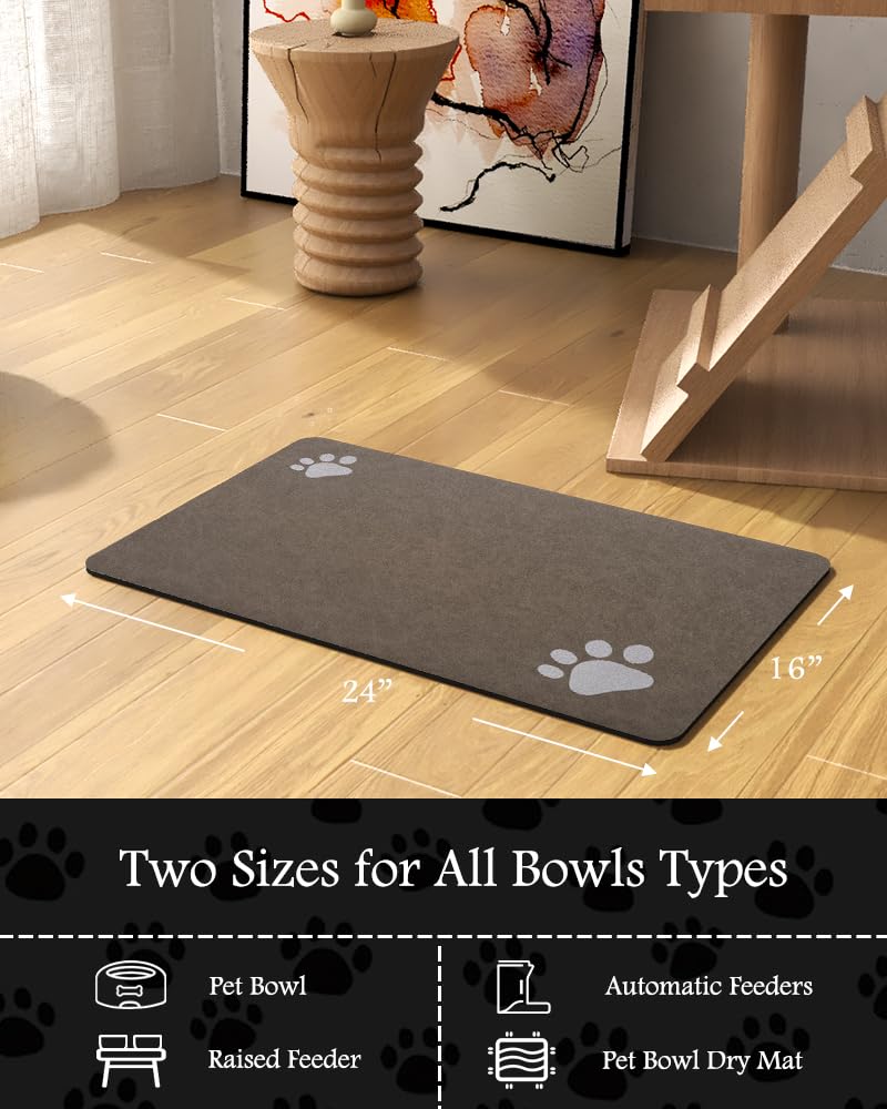 PADOOR pet bowl-drying mat doubles as a drying surface for bowls.