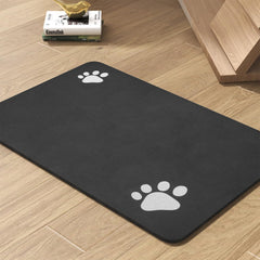 PADOOR pet feeding mat absorbs spills, keeping floors clean and paws dry.