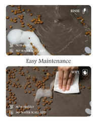 PADOOR mat features anti-slip backing to hold bowls in place