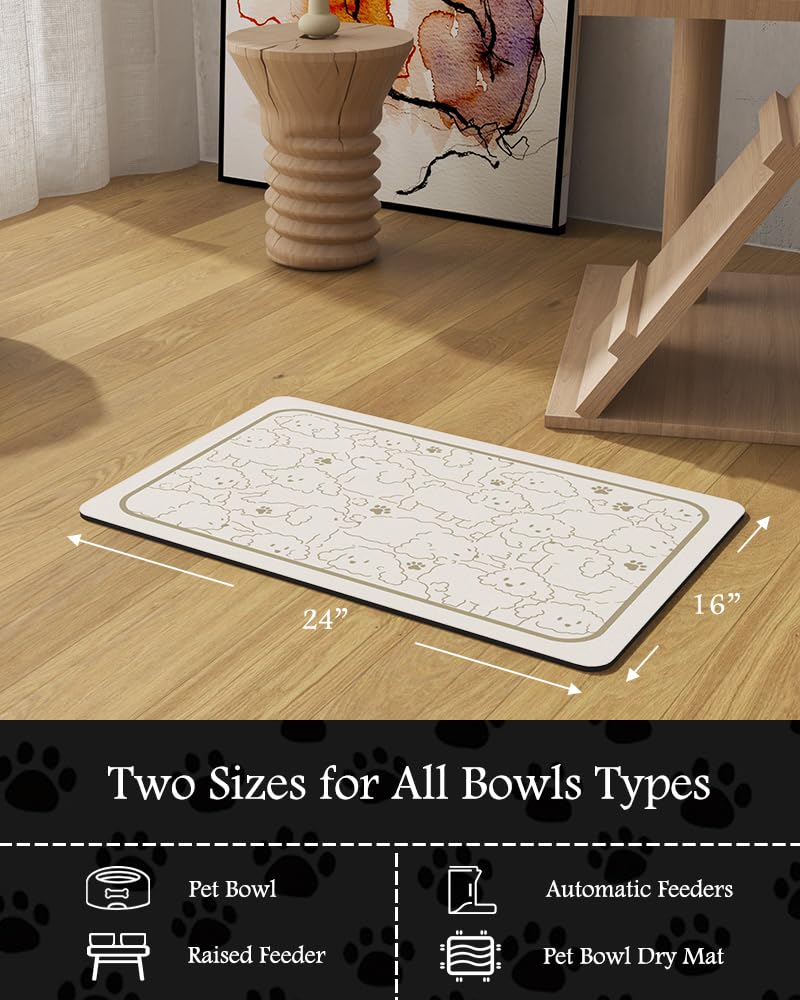 PADOOR drying mat for pet bowls speeds up post-meal drying.