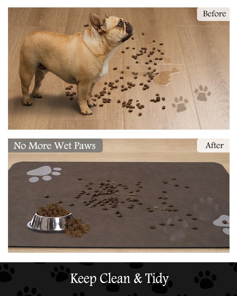 PADOOR quick-dry pet mat reduces moisture and supports tidy feeding areas.
