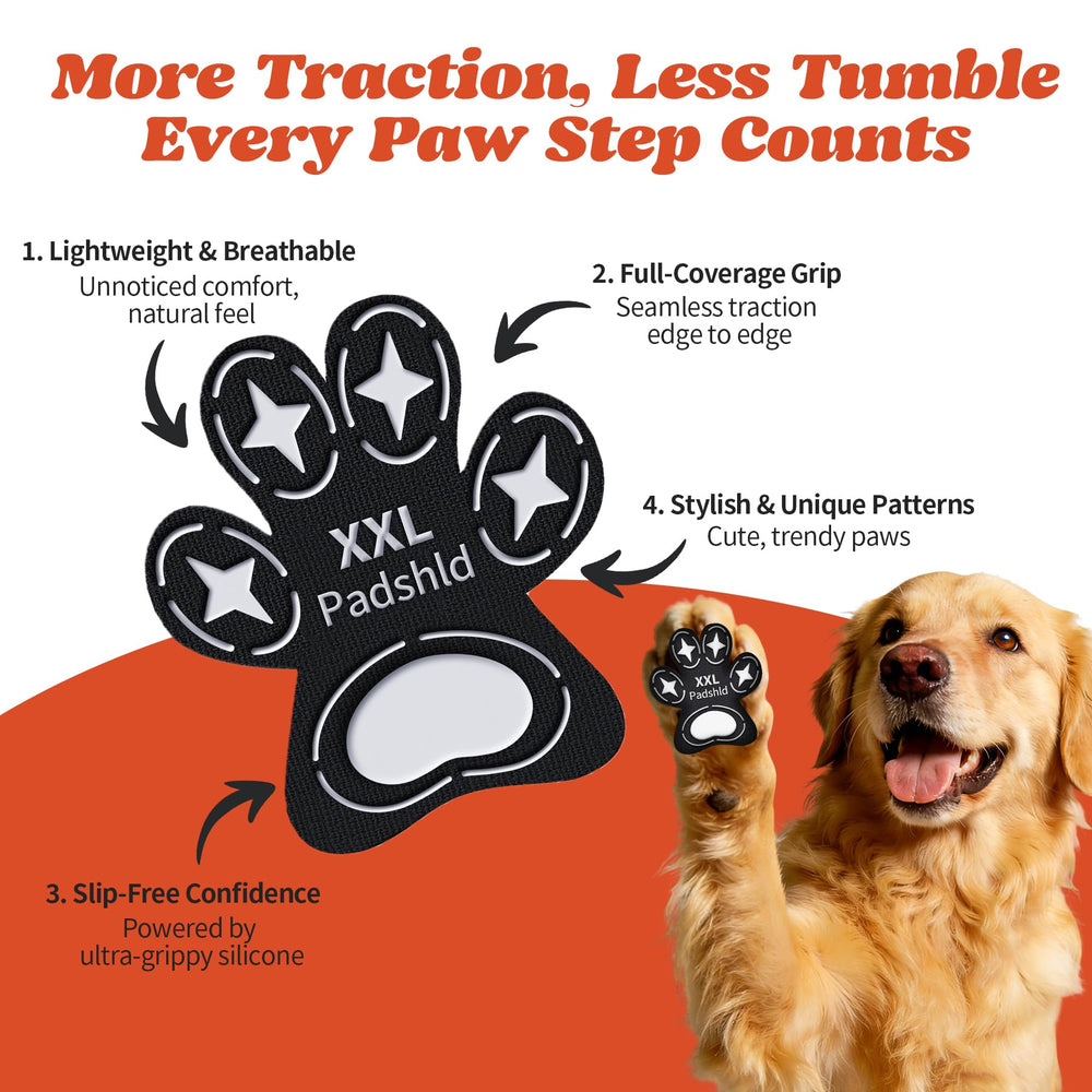 Padshld paw protectors assist seniors maintaining mobility on tiled floors.