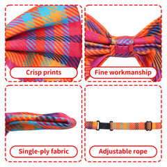 Pai Sence plaid bow tie on large neck, adjustable fit