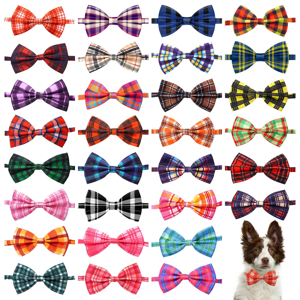Pai Sence plaid dog bow tie on a small neck for daily wear