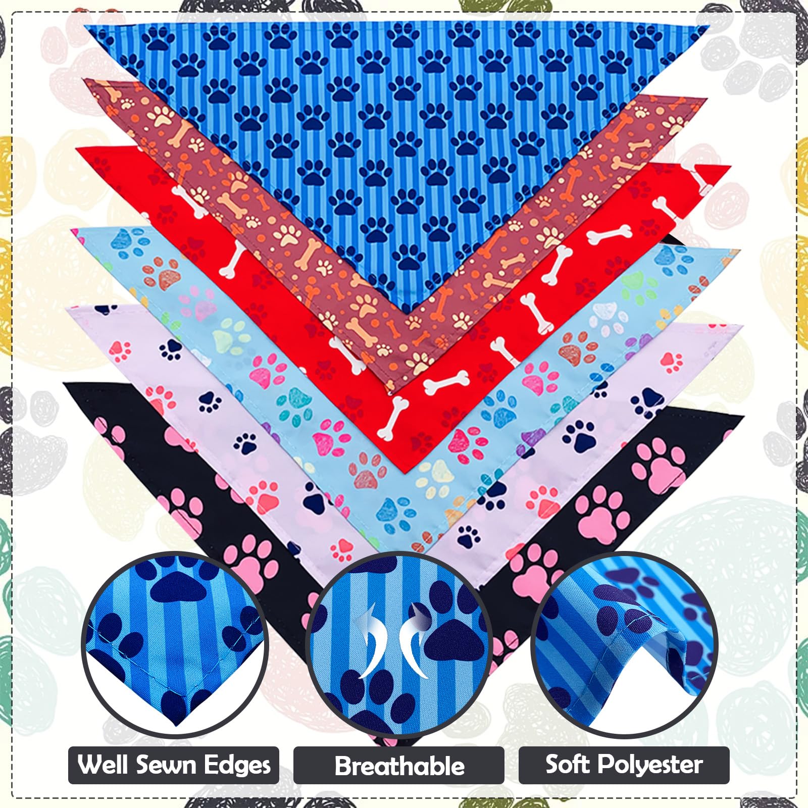 Pai Sence soft polyester bandana close-up highlighting breathable, durable fabric.