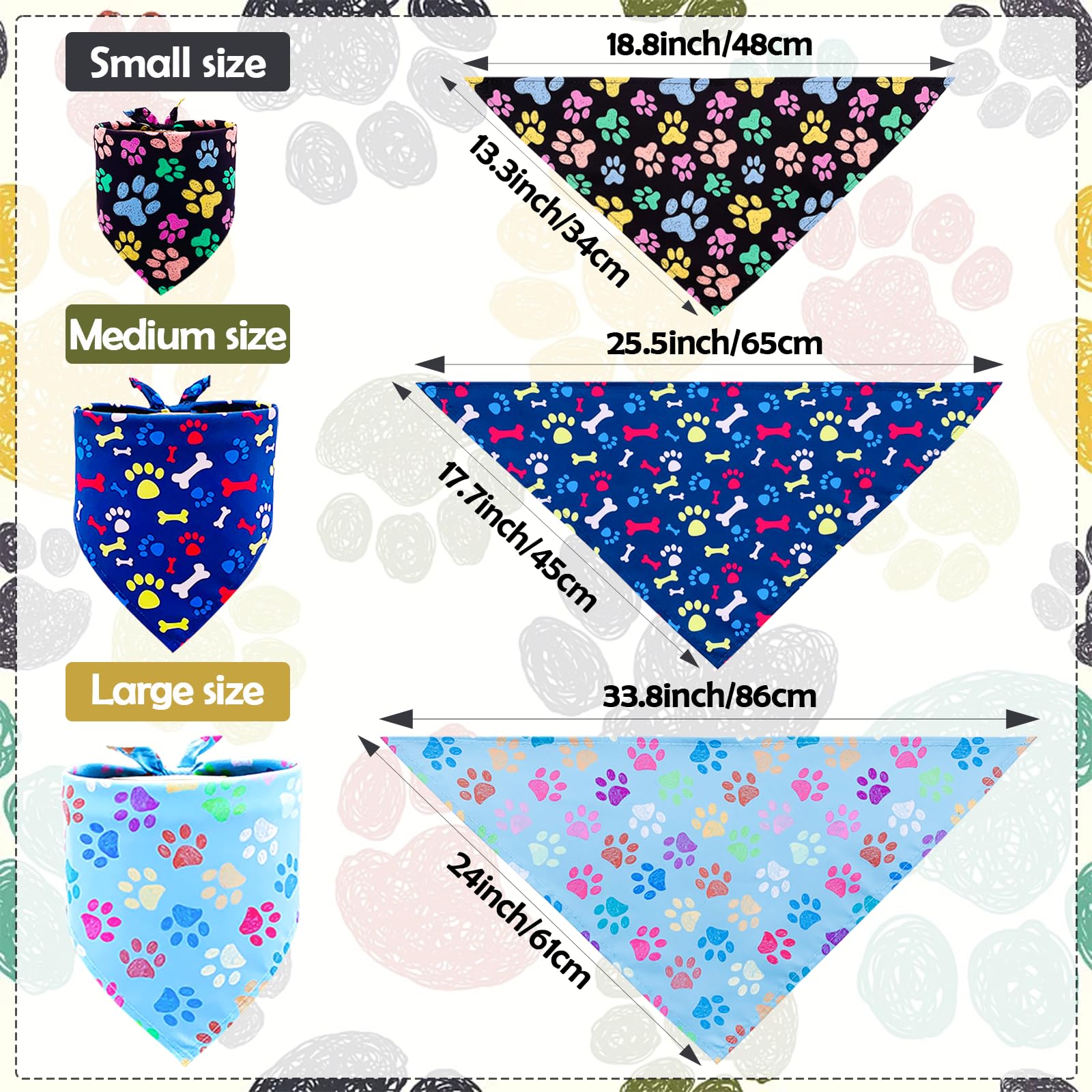 Pai Sence XXL bandana shows generous size suitable for bigger dogs and comfortable wear.