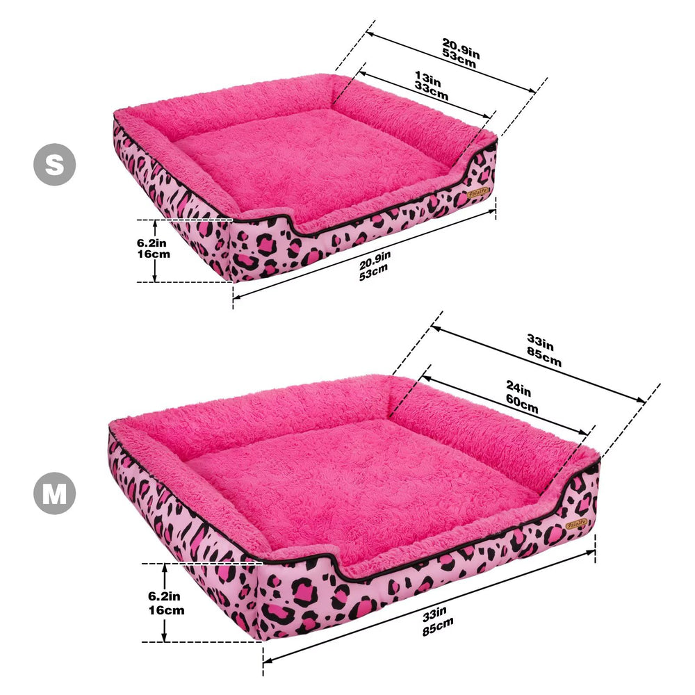 Paiaite rectangle dog bed anti slip bottom on smooth floor