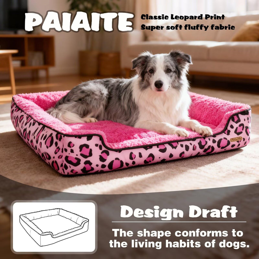 Paiaite rectangle dog bed placed in living room setup