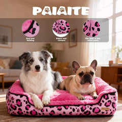 Paiaite pink leopard print dog bed adds chic style