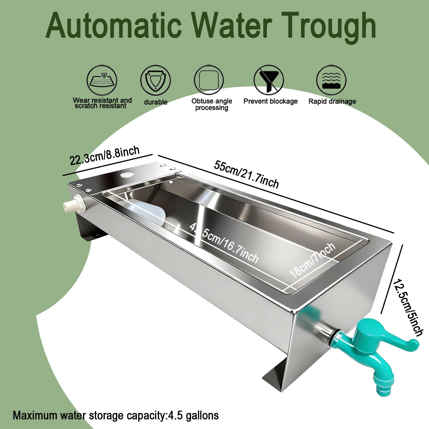 Paiaojia stainless steel waterer with float valve kit for reliable refill control