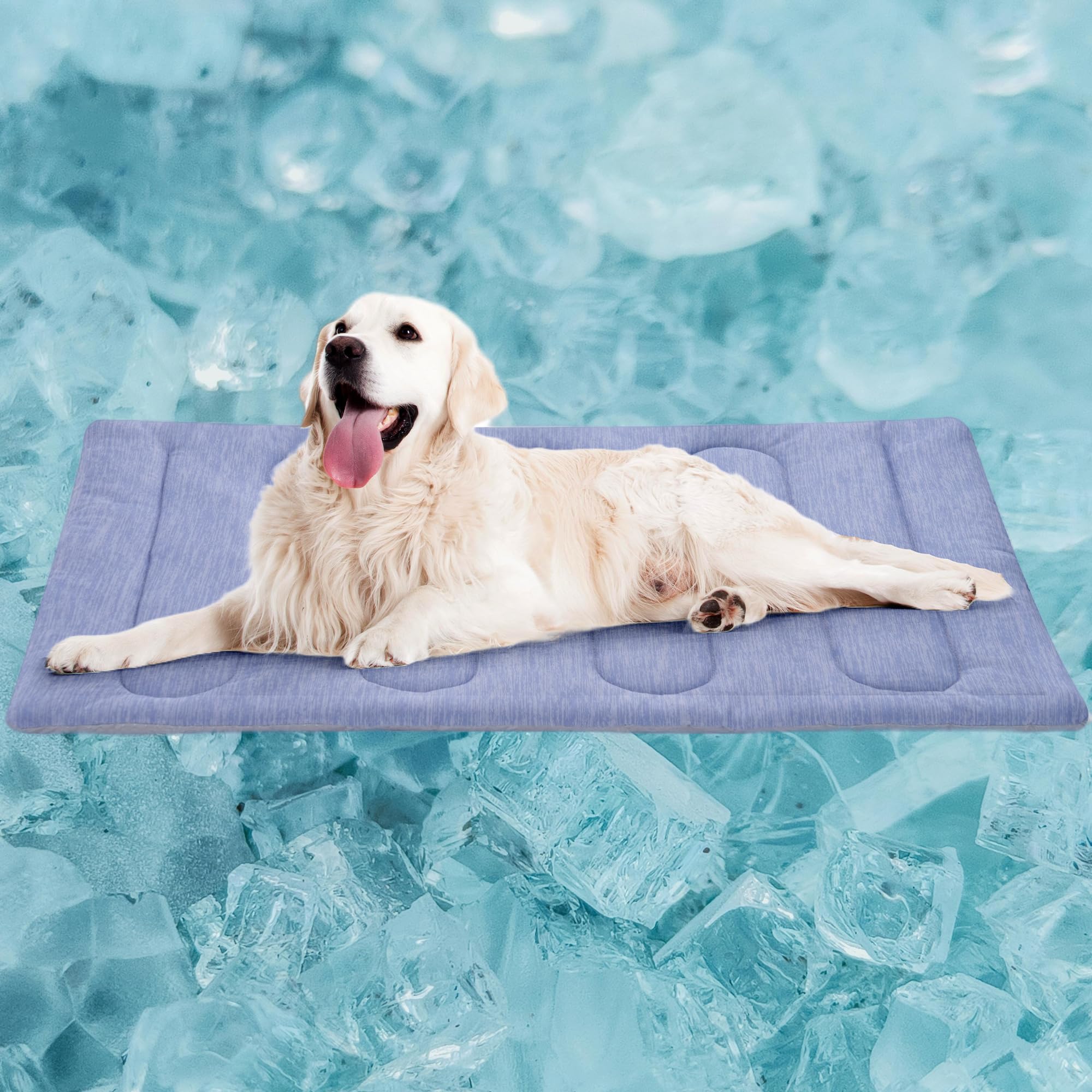 PAIGTEK cooling mat for large dogs, front view with double-sided cooling.
