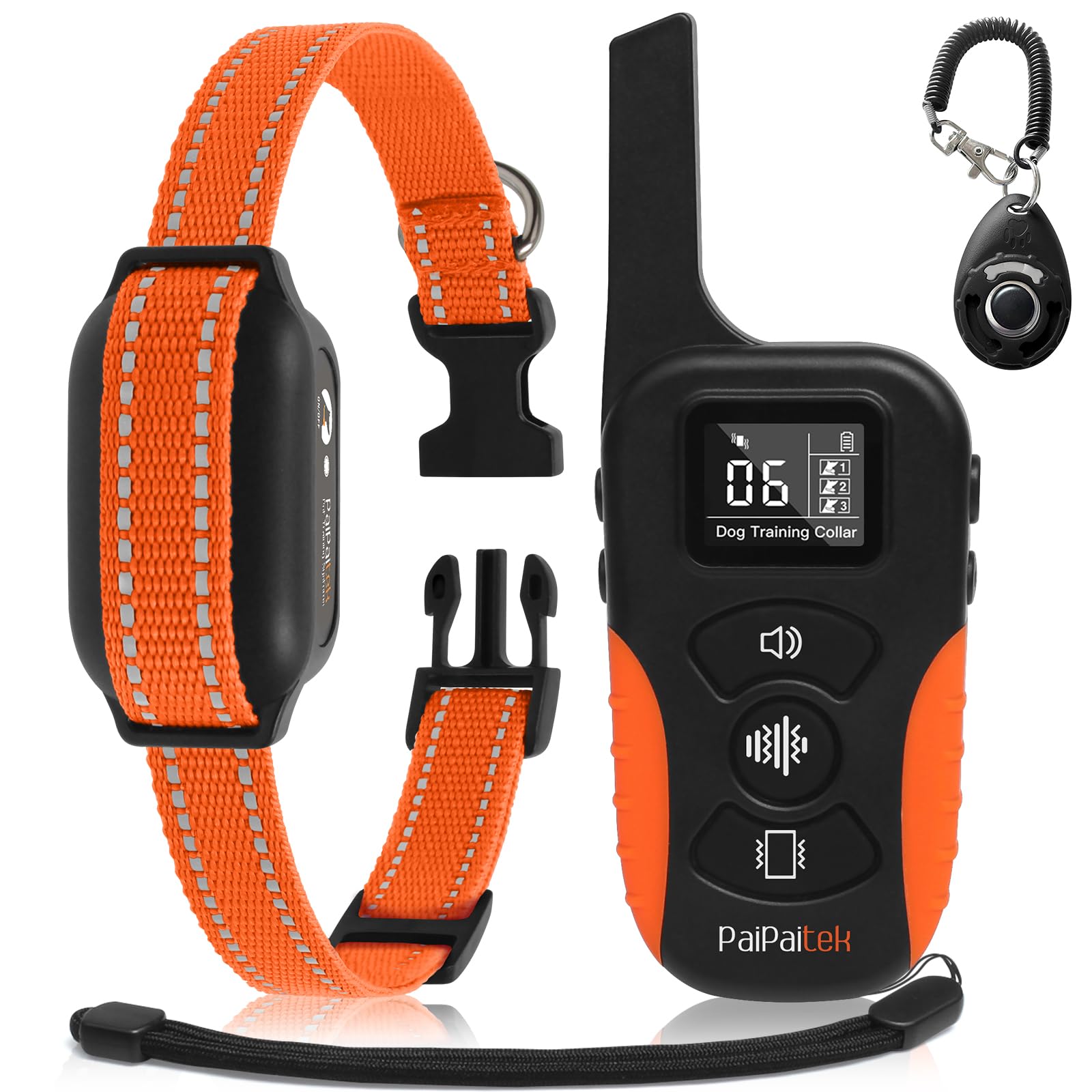 PaiPaitek dog collar with remote in action for training without shock