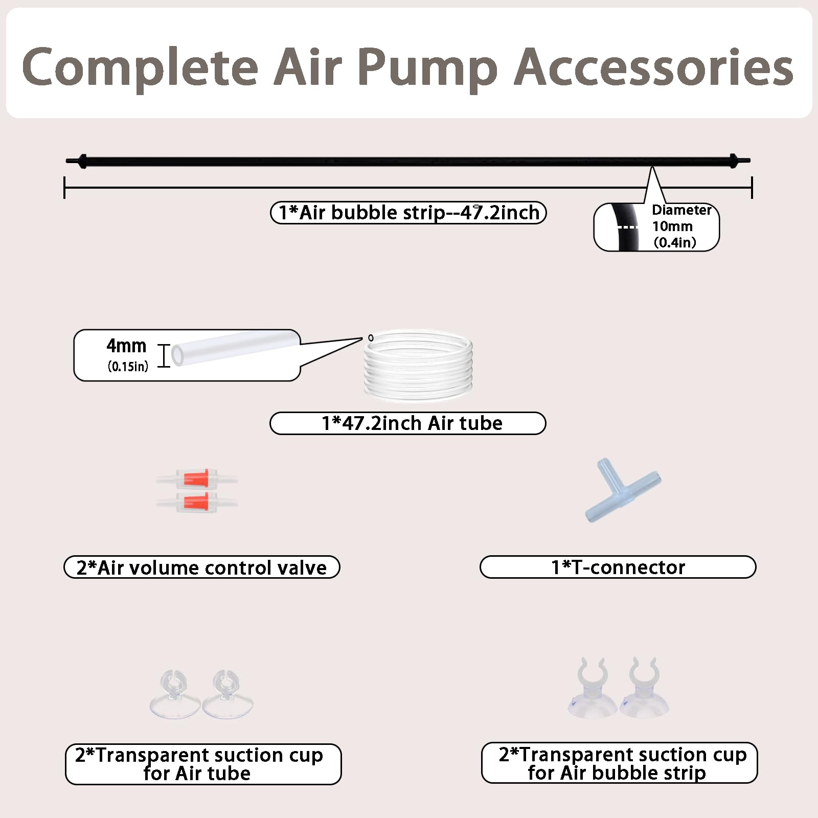 Pairwugui check valves help maintain steady bubbles.