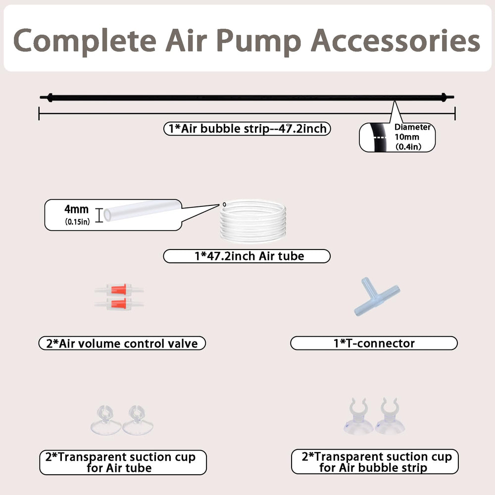 Pairwugui check valves help maintain steady bubbles.