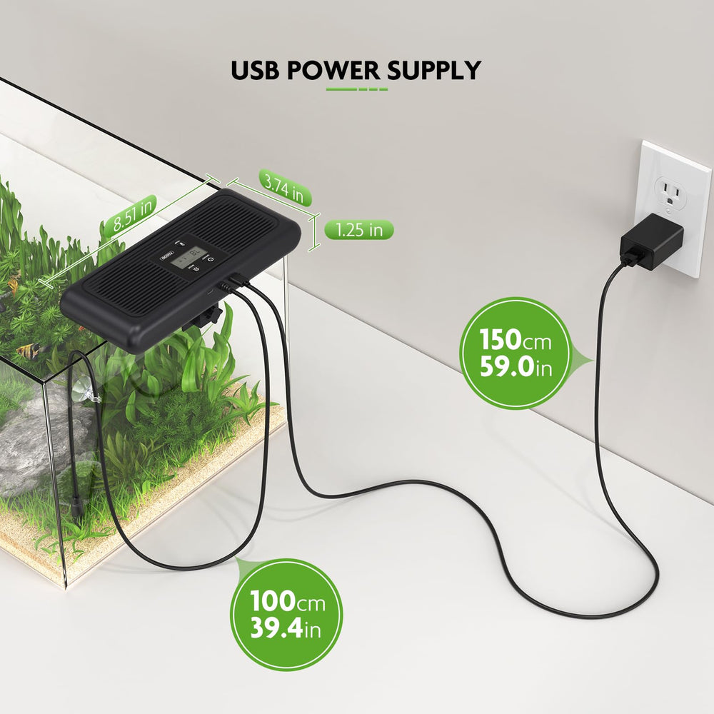 PAIZOO aquarium chiller fan packaging includes probe, USB cable, and manual