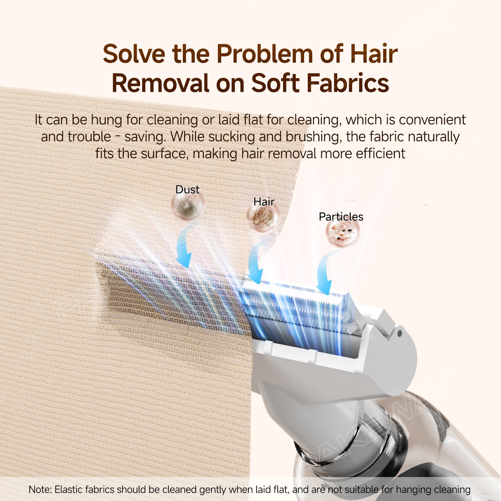 PAKEWAY cordless handheld design enables quick cleanups on couches and car seats.