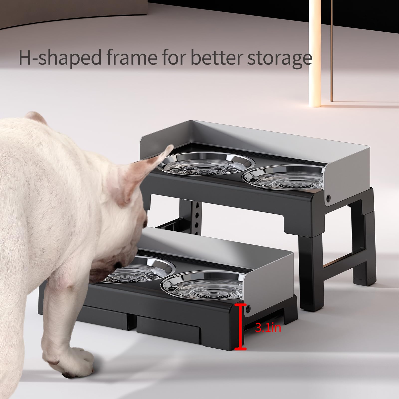 PAKEWAY anti-slip pads stabilize the feeder during meals.