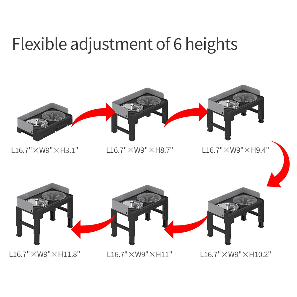 PAKEWAY adjustable front/rear legs enabling a tilt to suit the dog