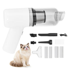 PAKEWAY handheld vacuum with 2-in-1 suction and brushing nozzle cleans sofa fur quickly.