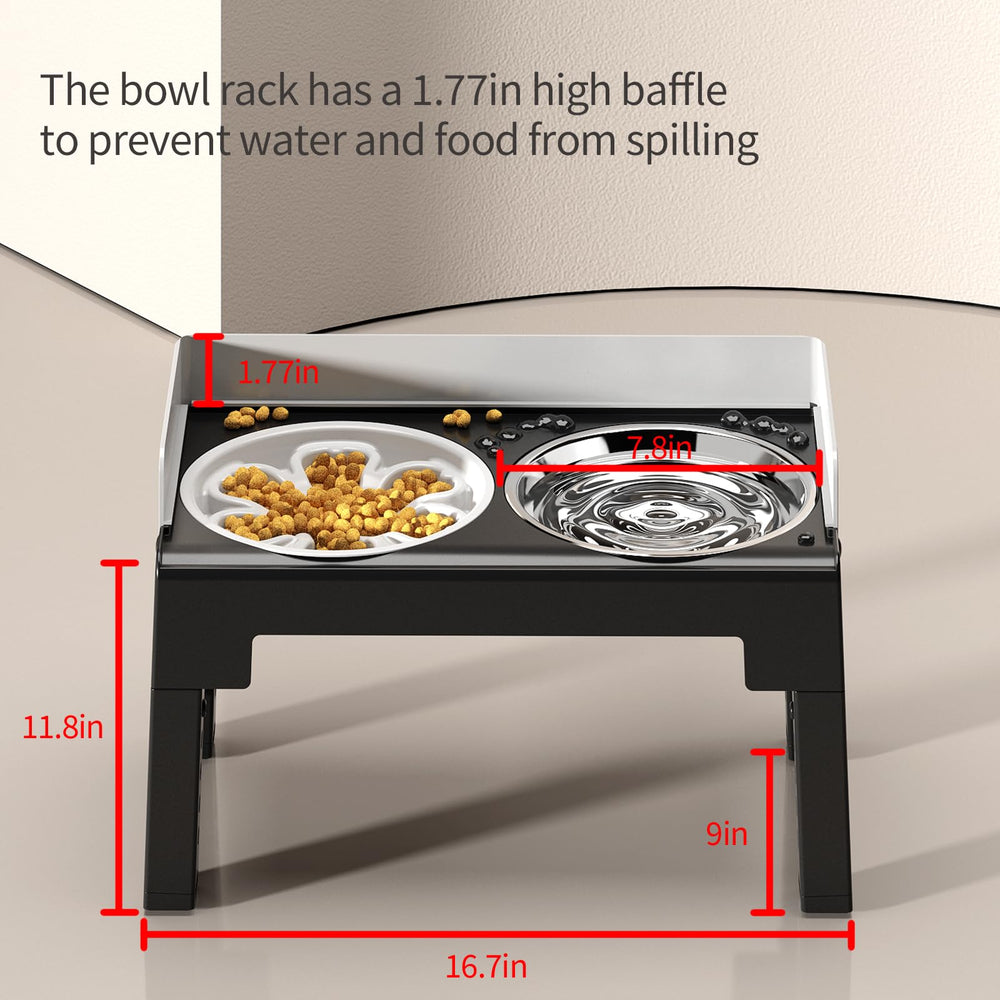 PAKEWAY tiltable feeder with adjustable legs for neck comfort during meals
