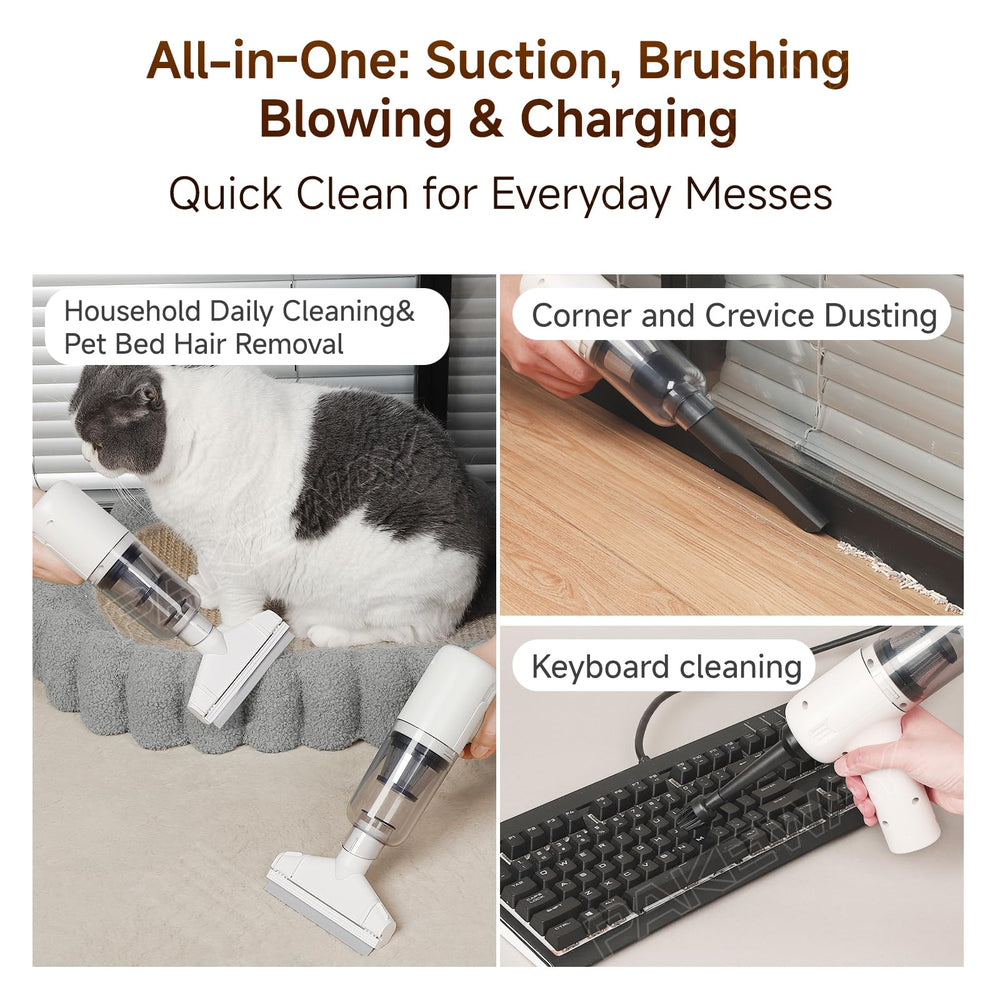 PAKEWAY washable dust cup and filters allow eco-friendly reuse.