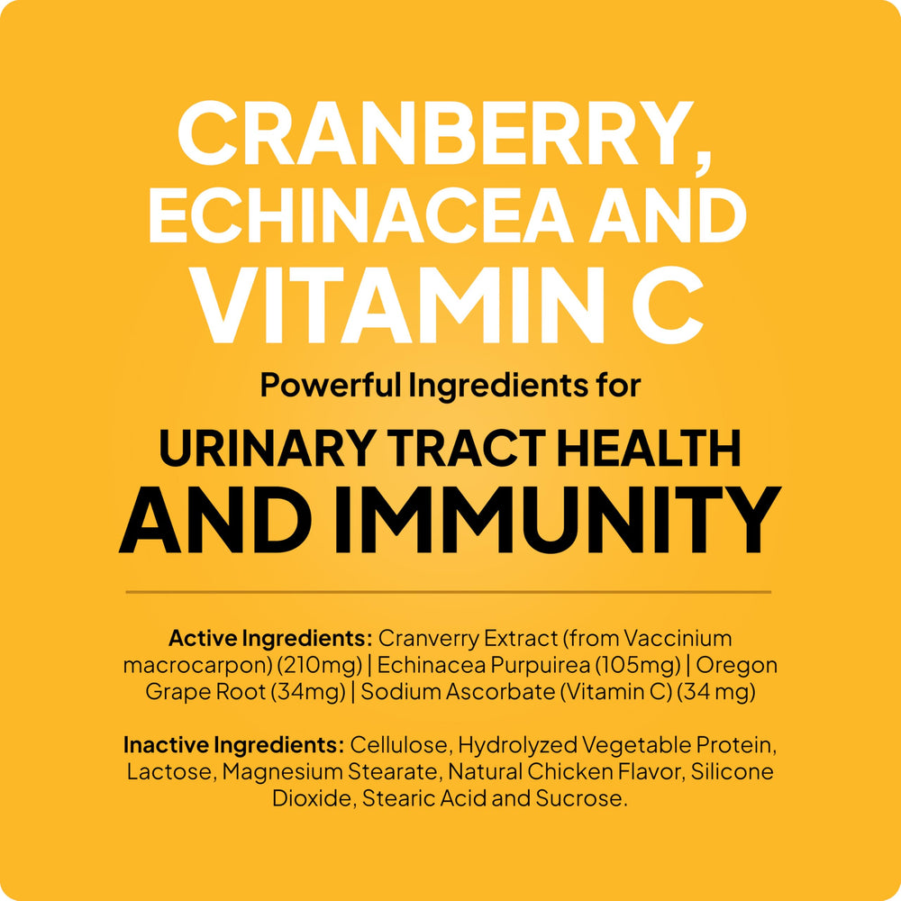 Pala Tech cranberry chews for dogs and cats promoting daily urinary care.