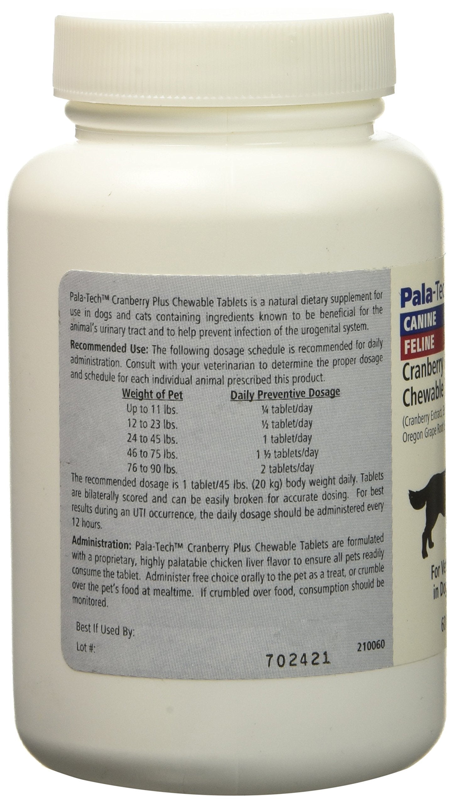 Pala Tech Cranberry Plus tablets in a serving bowl as a tasty daily aid.