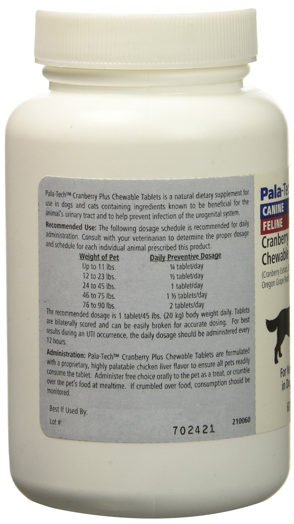 Pala Tech Cranberry Plus tablets in a serving bowl as a tasty daily aid.