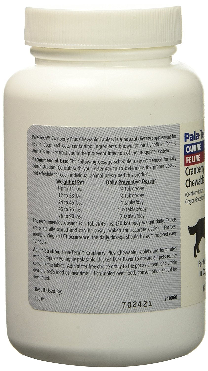 Pala Tech Cranberry Plus tablets closeup highlighting tasty chewables for pets