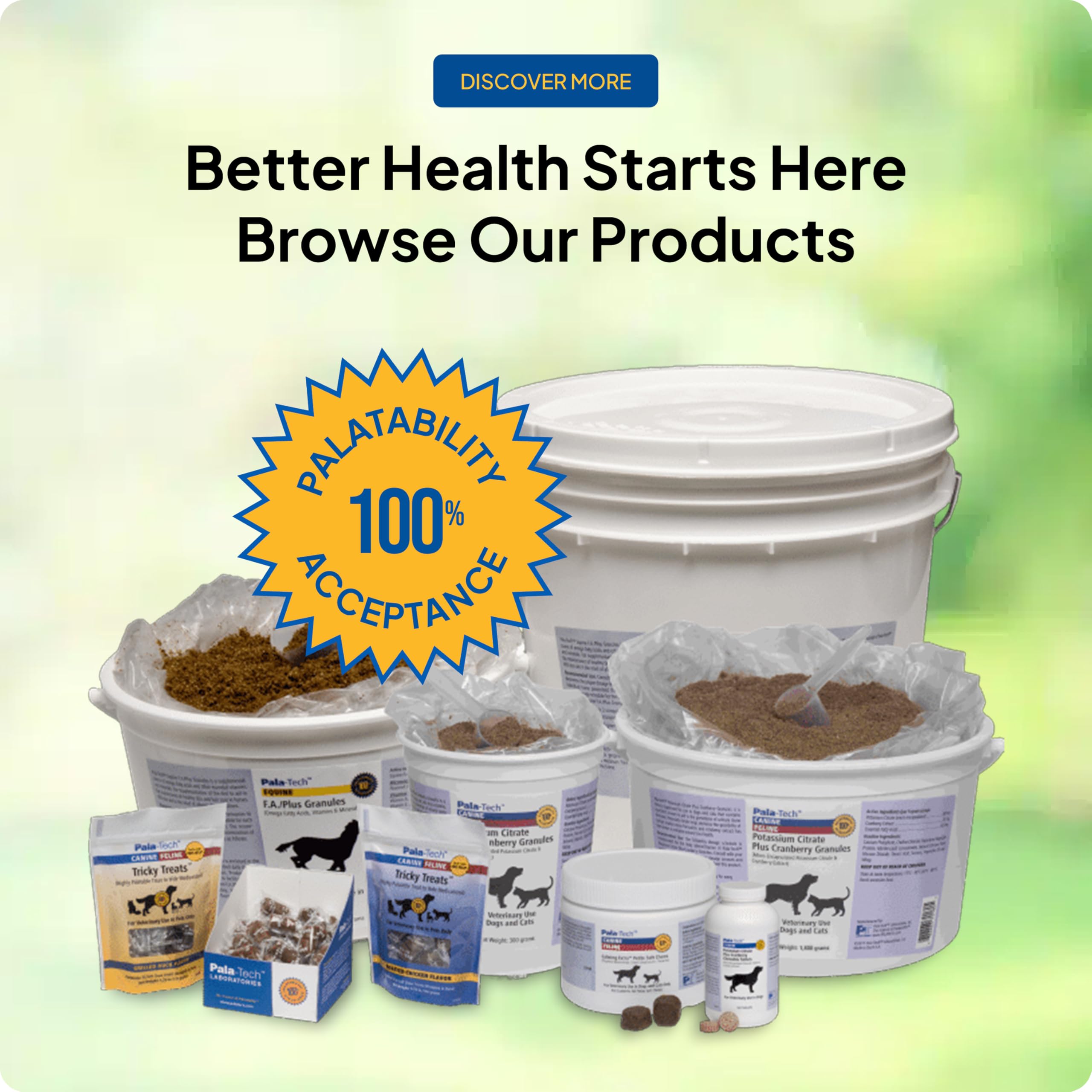 Pala Tech daily-use dog and cat supplement ready for administration.